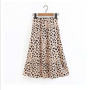 Cordova leopard print midi skirt